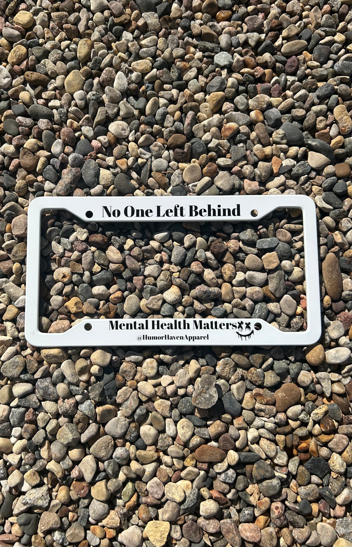 License Plate Frame "No One Left Behind" White Edition